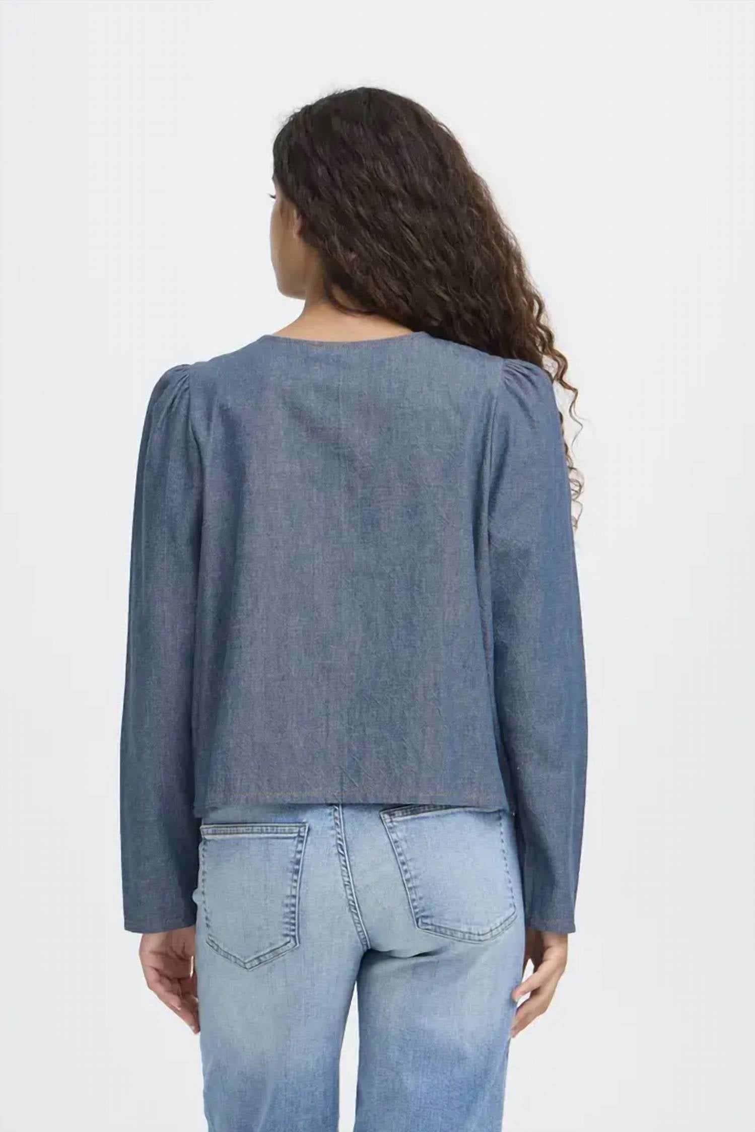 Ichi - Osana Long Sleeve Tie Front Top