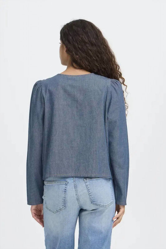 Ichi - Osana Long Sleeve Tie Front Top