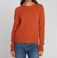 Autumn Cashmere Relaxed Open Raglan Crew Top in henna - women's sweater