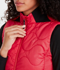 Horse Pilot Quilted Vest in lipstick red - women's jacket - view 4