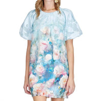 Jade - Pleated Puff Sleeve Dress