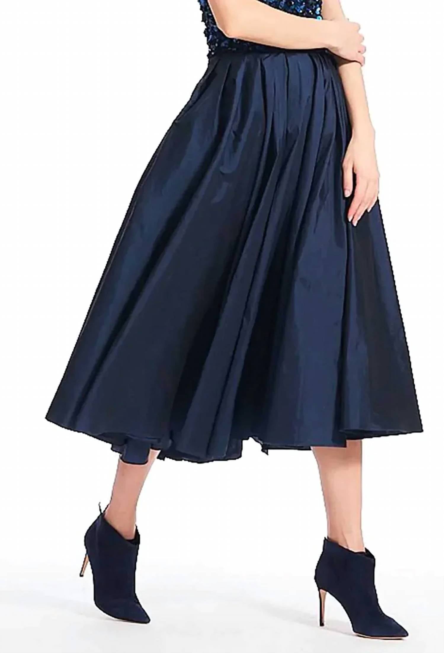 Emily Shalant - Taffeta Tea-length Midi Skirt