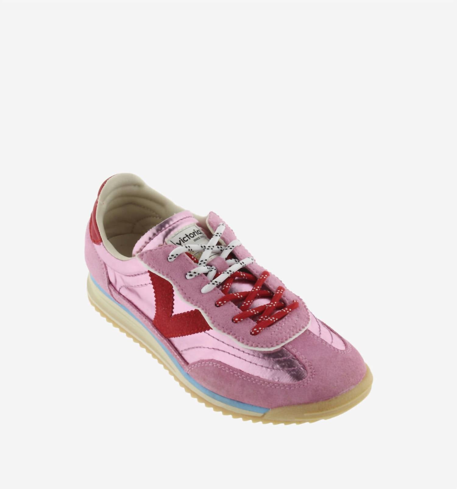 Victoria - Women's Saturno Metallic Nylon And Suede Sneakers