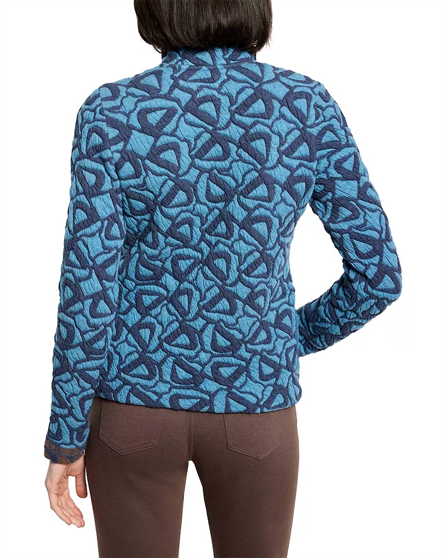 Nic + Zoe - Quilted Faux Leather Trim Jacket
