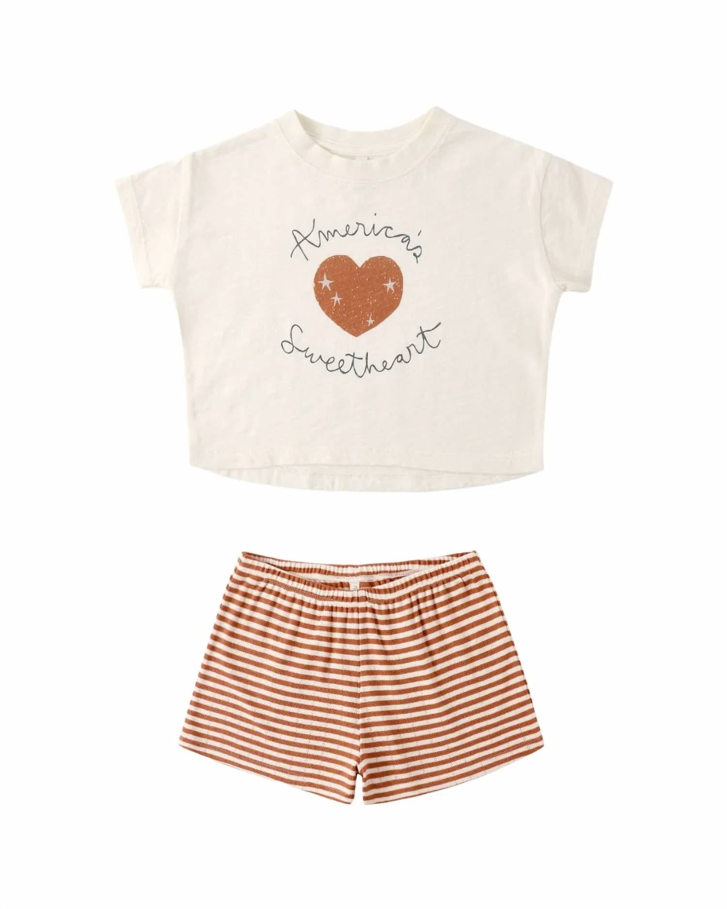 Rylee + Cru - Girls Boxy Tee/ Pointelle Short