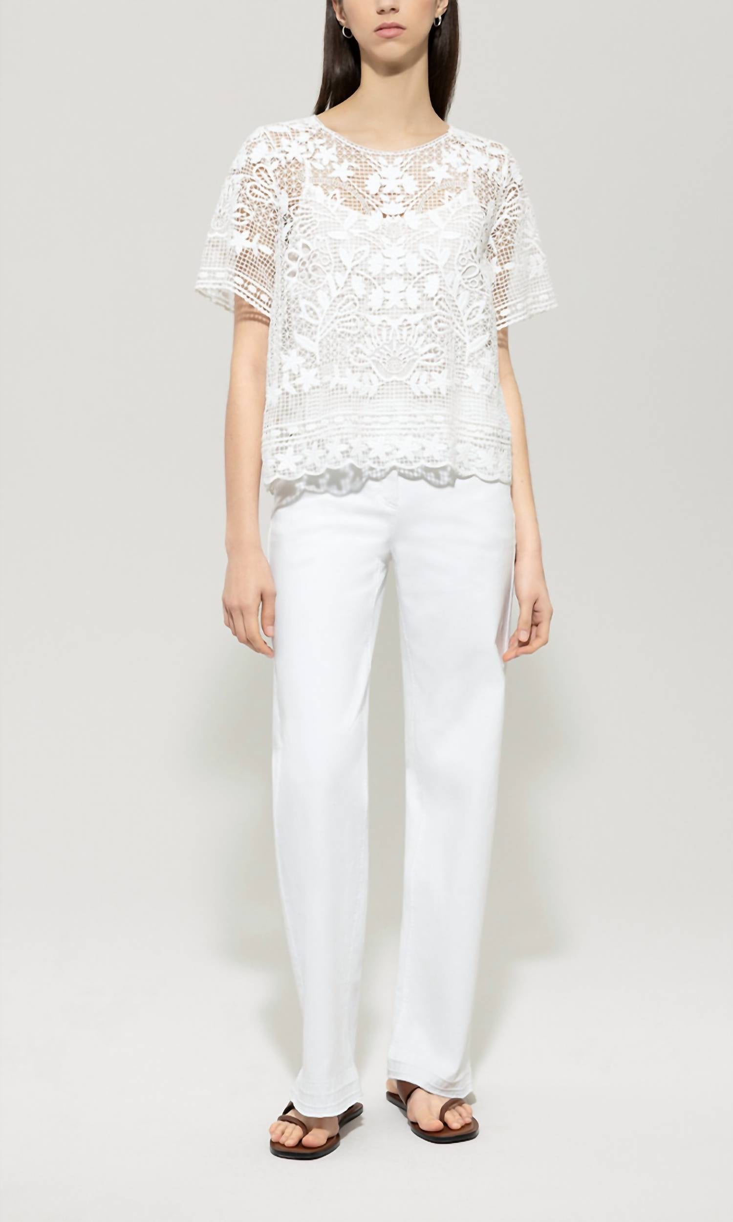 Luisa Cerano - Embroidered Lace Blouse
