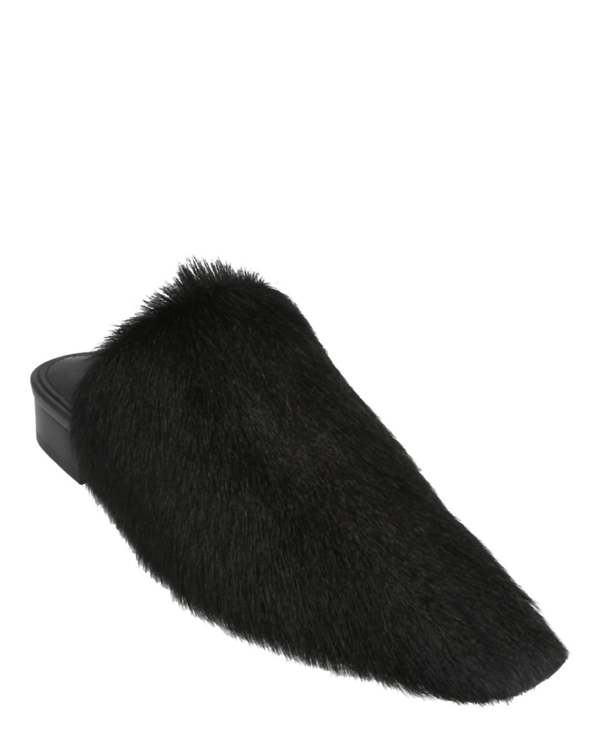 Salvatore Ferragamo Women's Selestina Fur Mules in nero - women's shoe - detail view