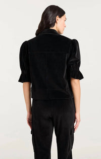 cinq a sept Velour Holly Jacket in black - women's jacket - detail view