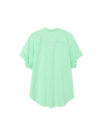 XIRENA Women's Channing Button Shirt in pistachio - women's long sleeve top - detail view