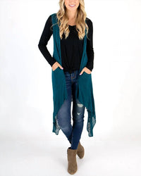 Grace And Lace - Pointelle Duster Flip Cardigan