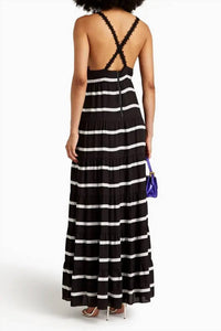 Alice + Olivia - Karolina Tiered Stipe Maxi Dress