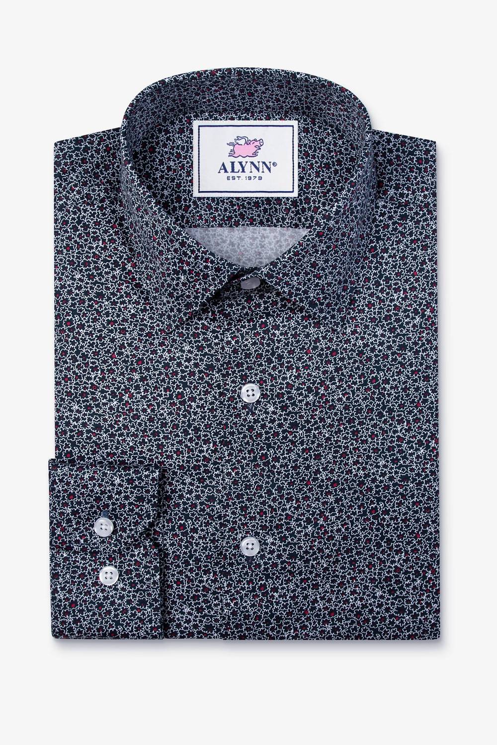 Alynn - Men's Reid Floral Untuckable Classic Fit Dress Shirt