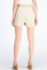 entro Lace Up Pleated Shorts in sand - women's shorts - view 5