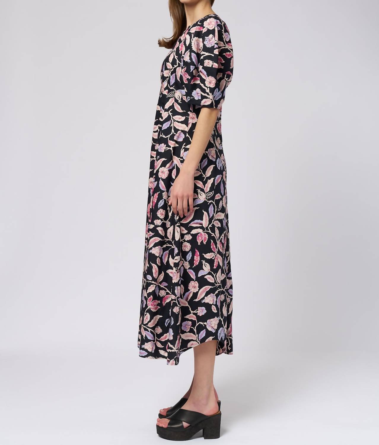 APIECE APART Bettina Maxi Dress in garden floral - women's dress - detail view