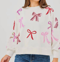 Mary Square - Sequin Bows Sweatshirt