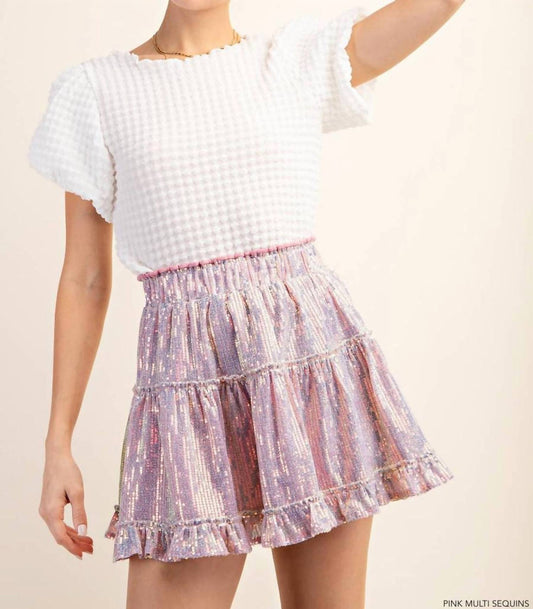 Kori - Sequin Lined Mini Skirt