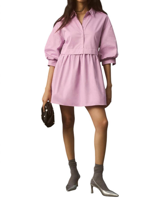 English Factory - PUFF SLEEVE SHIRT DRESS