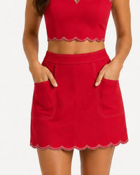 Pretty Follies - Kloe Scallop Top And Skirt Set