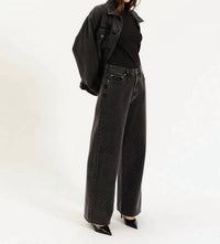 DAZE Wonderer Mid Rise Palazzo Jeans in starlit night - women's pants - alternate view