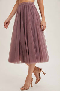 BluIvy Tulle Midi Skirt in mauve - women's skirt - view 4