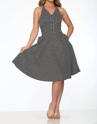 Orchid Bloom - Checkmate Halter Dress