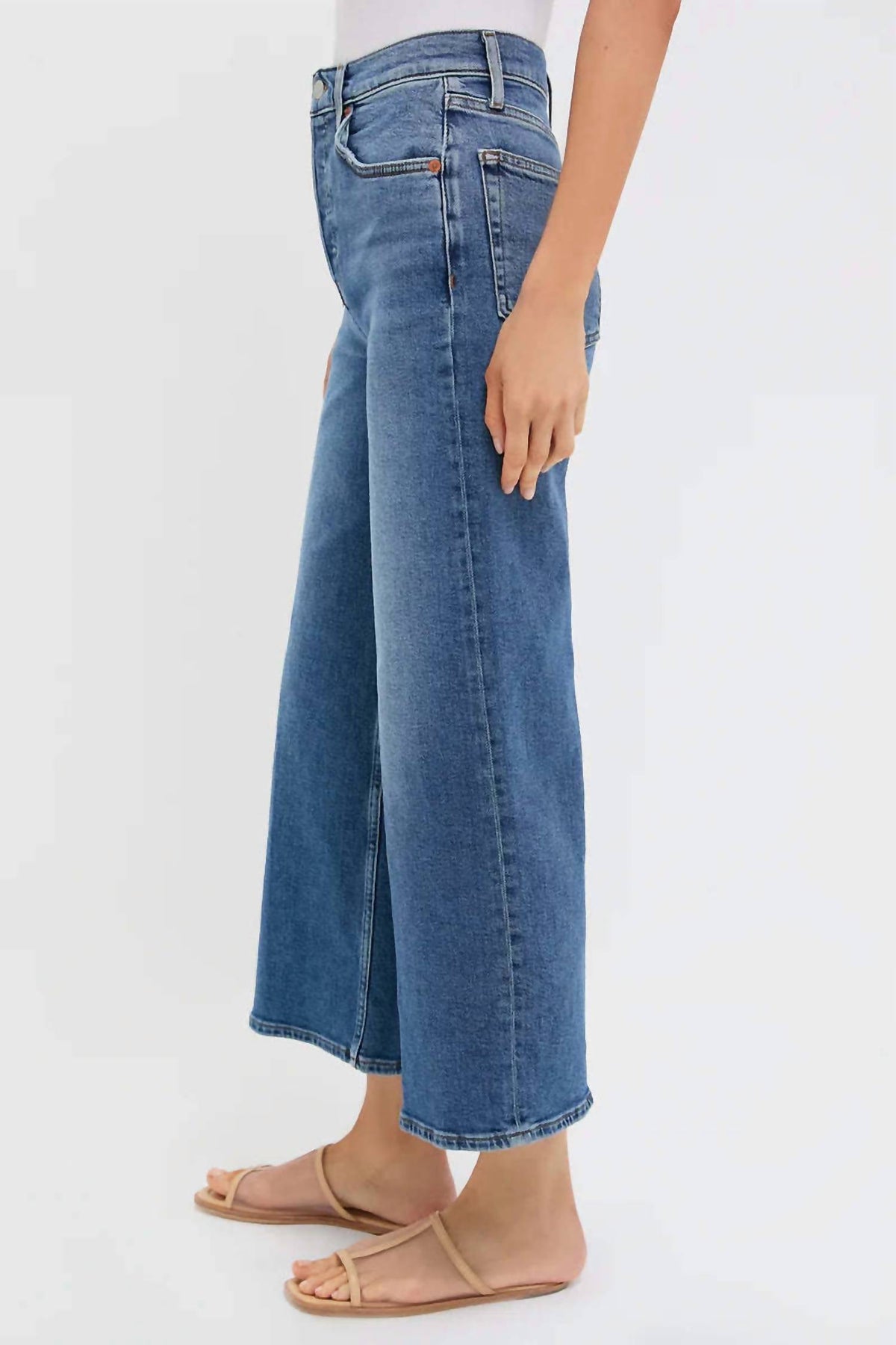 Re/Done - High Rise Wide Leg Crop Jeans