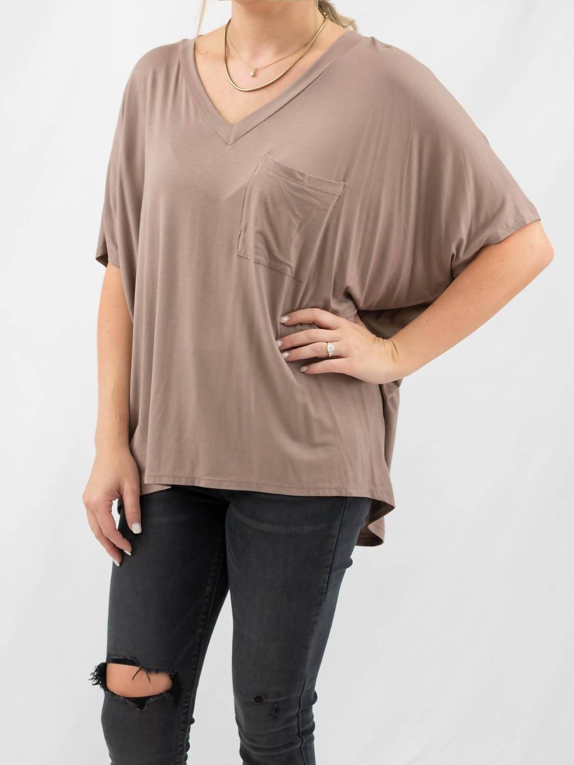 Adrienne - Soft Drape Pocket Tee