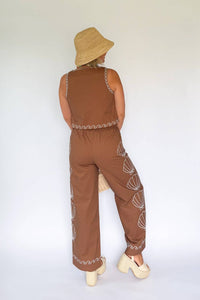 Karlie - Shell Embroidered Pant