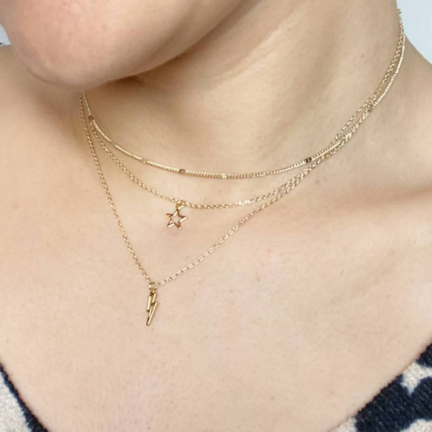 Ellison+Young - Stars & Lightning Triple-layer Charm Necklace