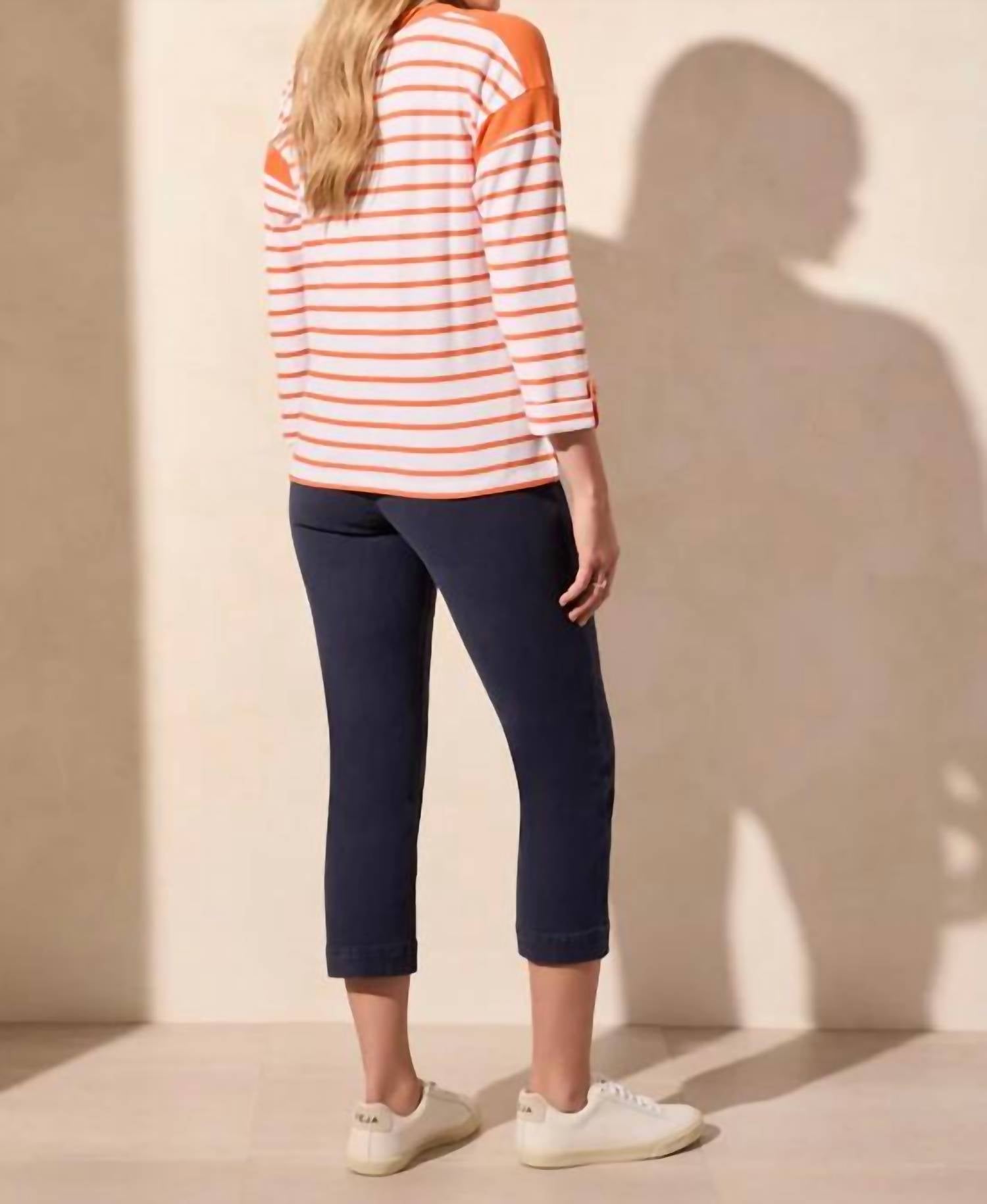 Tribal - 3/4 Sleeve Boat Neck Top