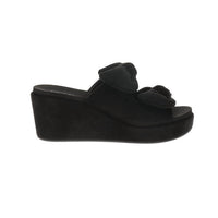 Corkys Footwear Women's Bowed Up Wedge Shoes in black faux suede - women's shoe