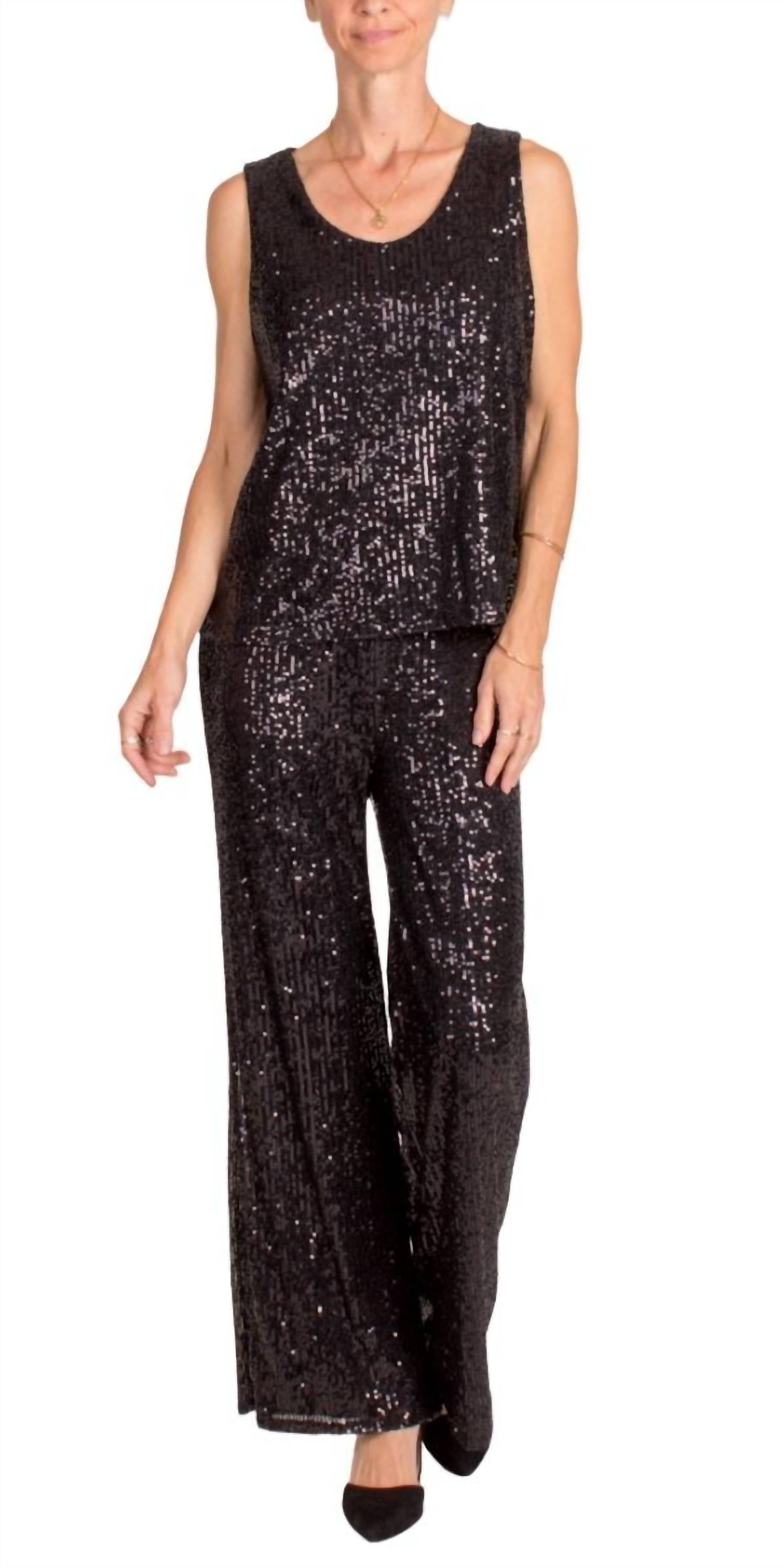 GIGI MODA Festa Sequin Pants in black - women's pants - alternate view