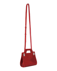 Salvatore Ferragamo Wanda Mini Stain And Strass Top Bag in red - women's bag - alternate view