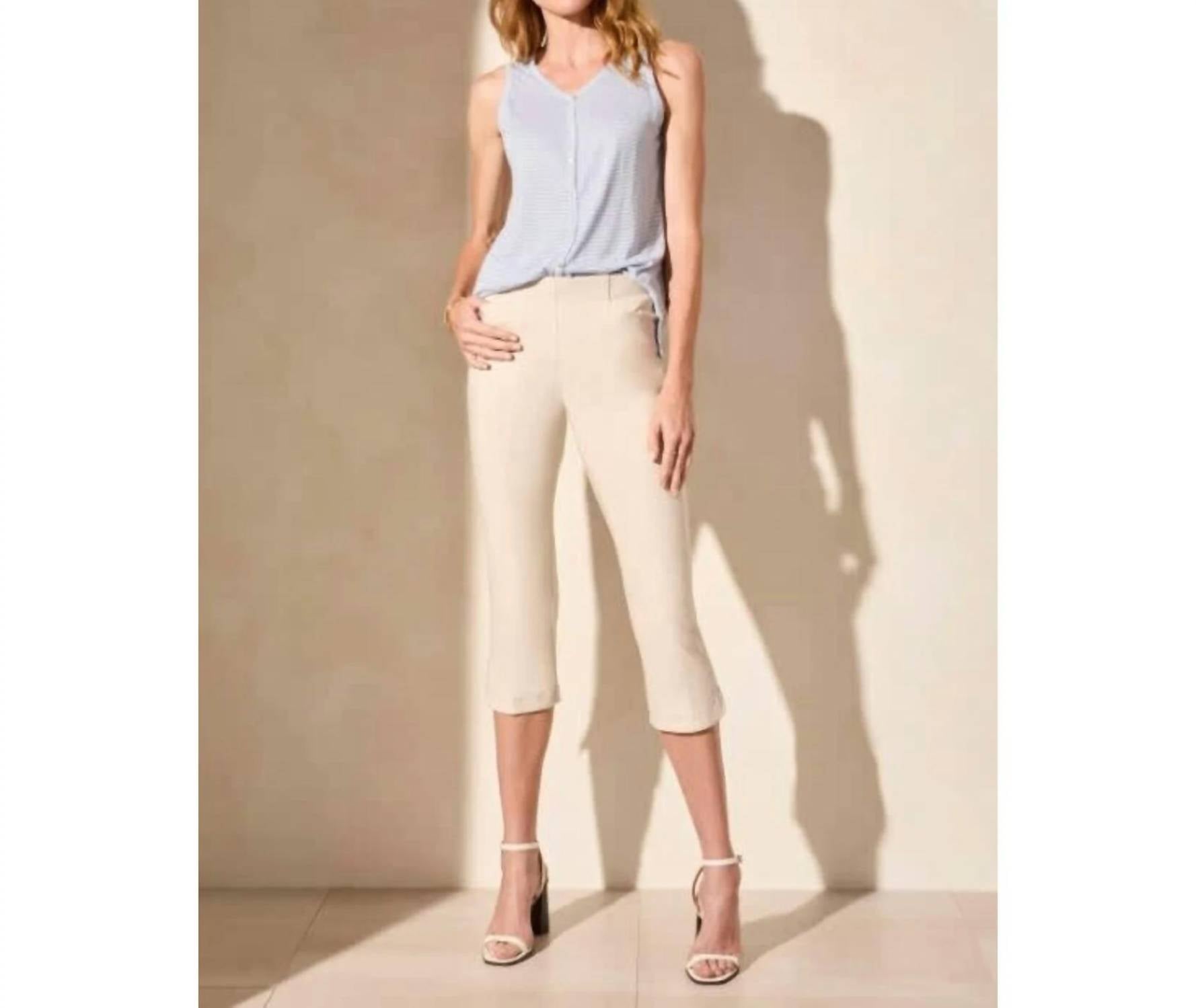 Tribal - Flatten It Pull On Slit Hem Capri