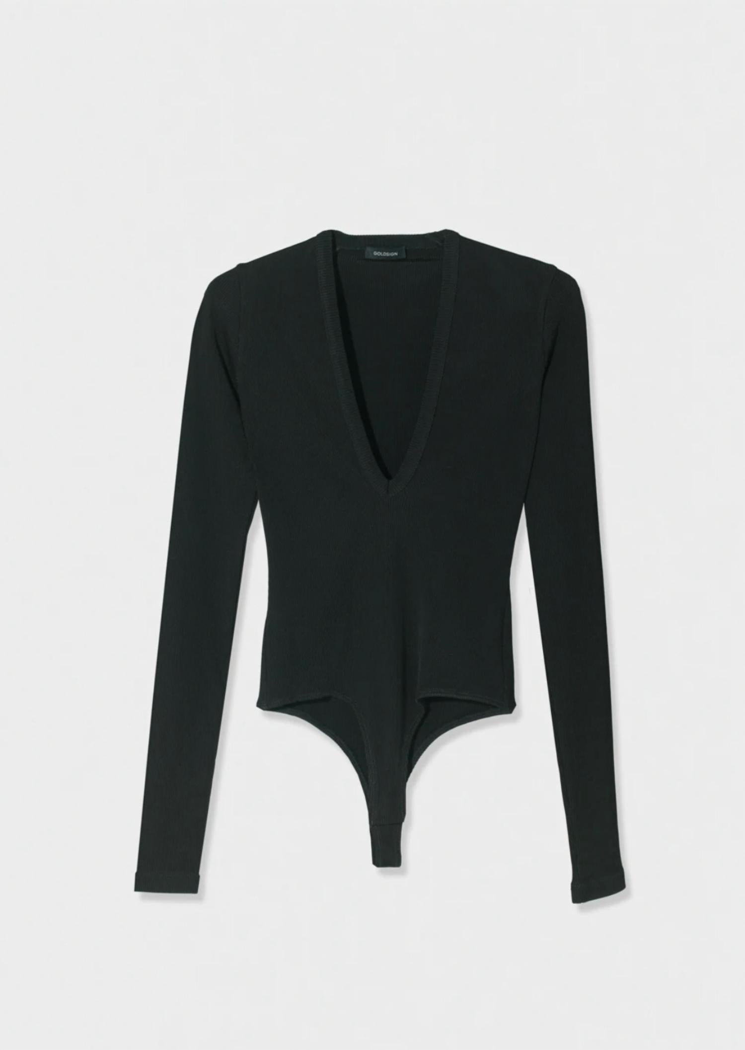 Goldsign - Rib Deep V Front Bodysuit