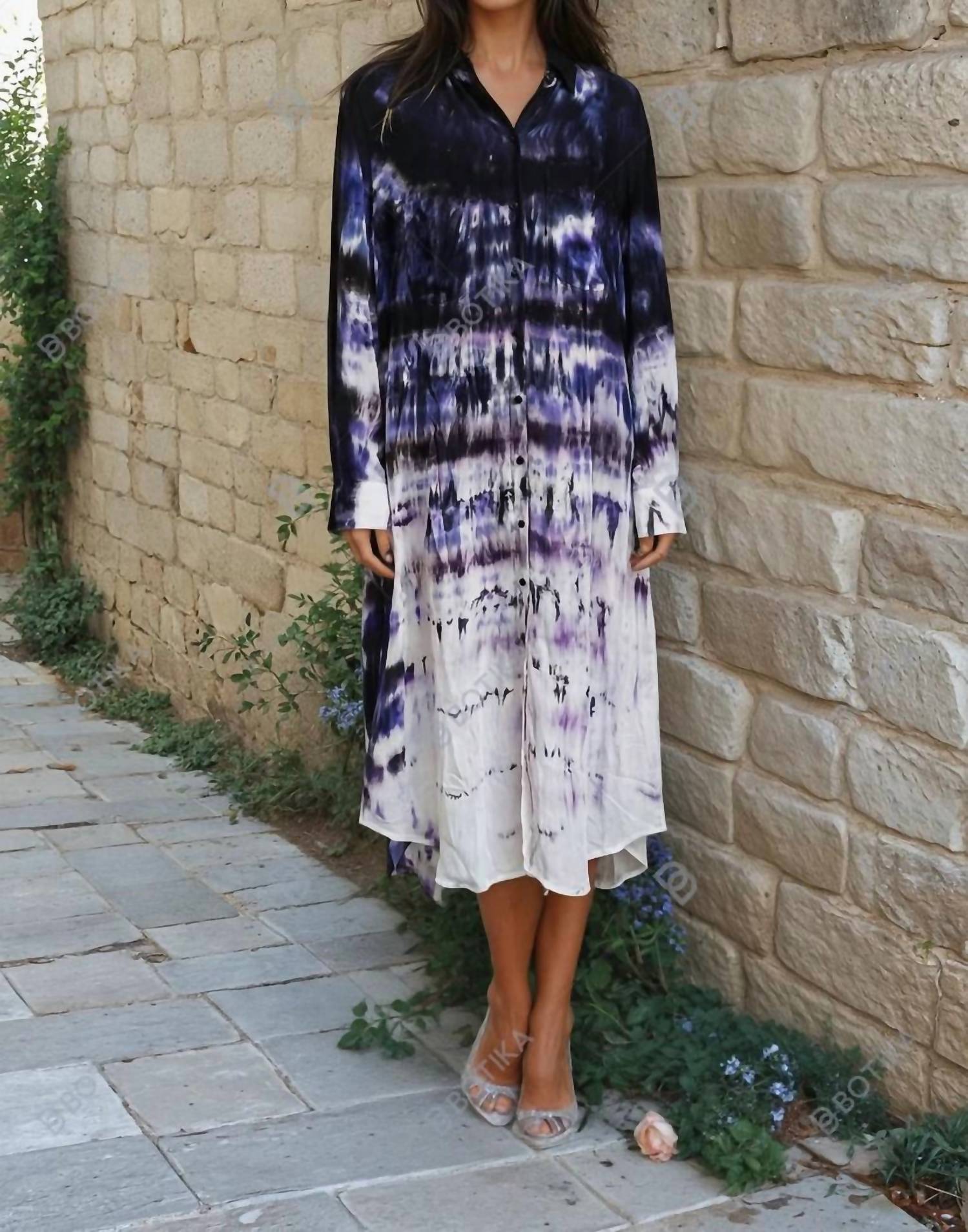 MICHELLE JONAS Boyfriend Midi Dress in midnight navy - women's dress