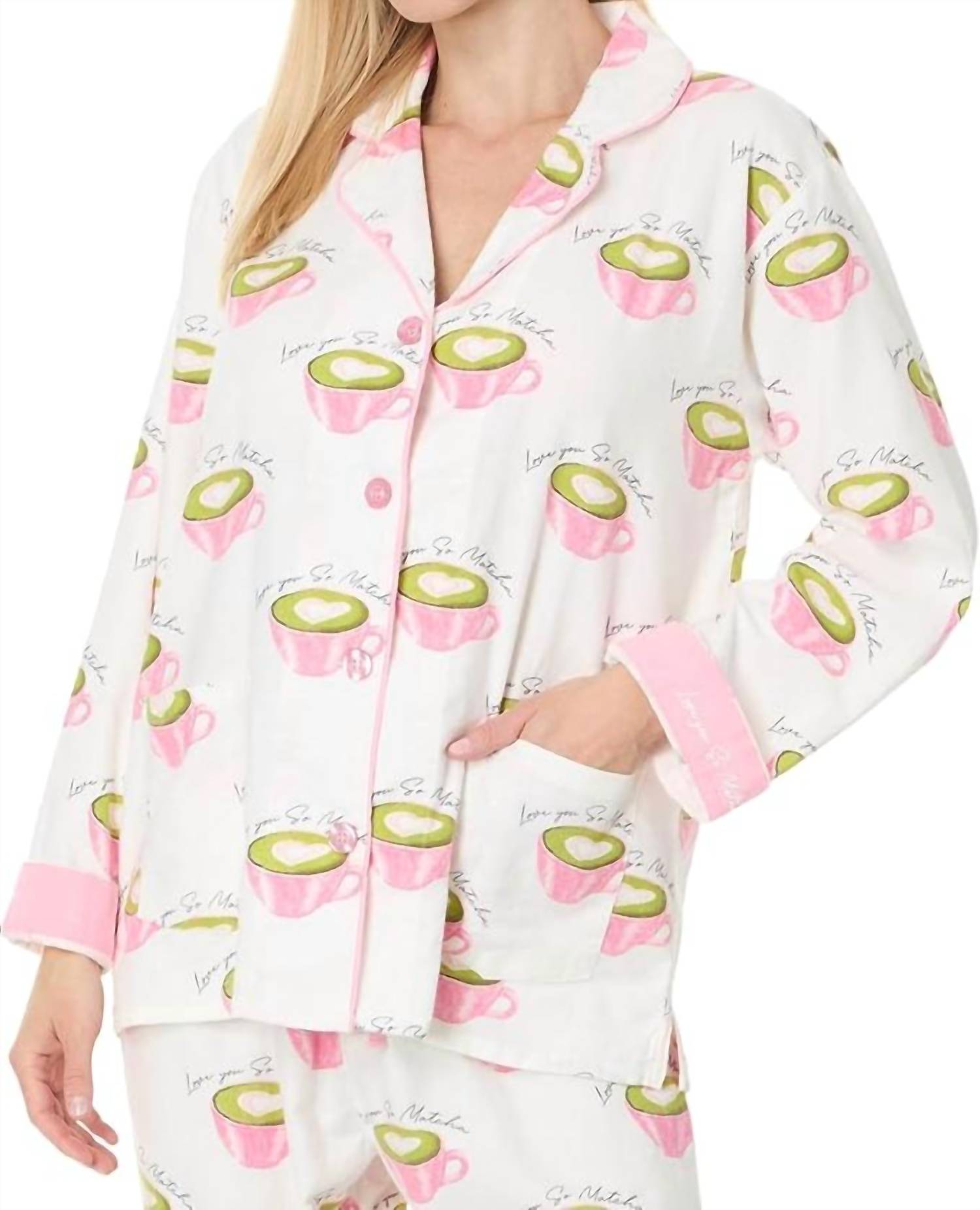 Pj Salvage - Flannels Love You So Matcha Pajama Set