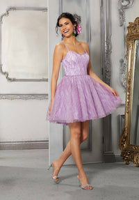 MORILEE Short Aline Dress in purple gold - women's dress - alternate view