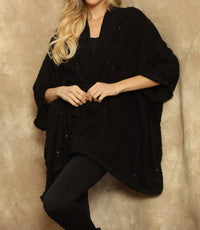 Joseph Ribkoff - Sequined Bouclé Belted Cover Up