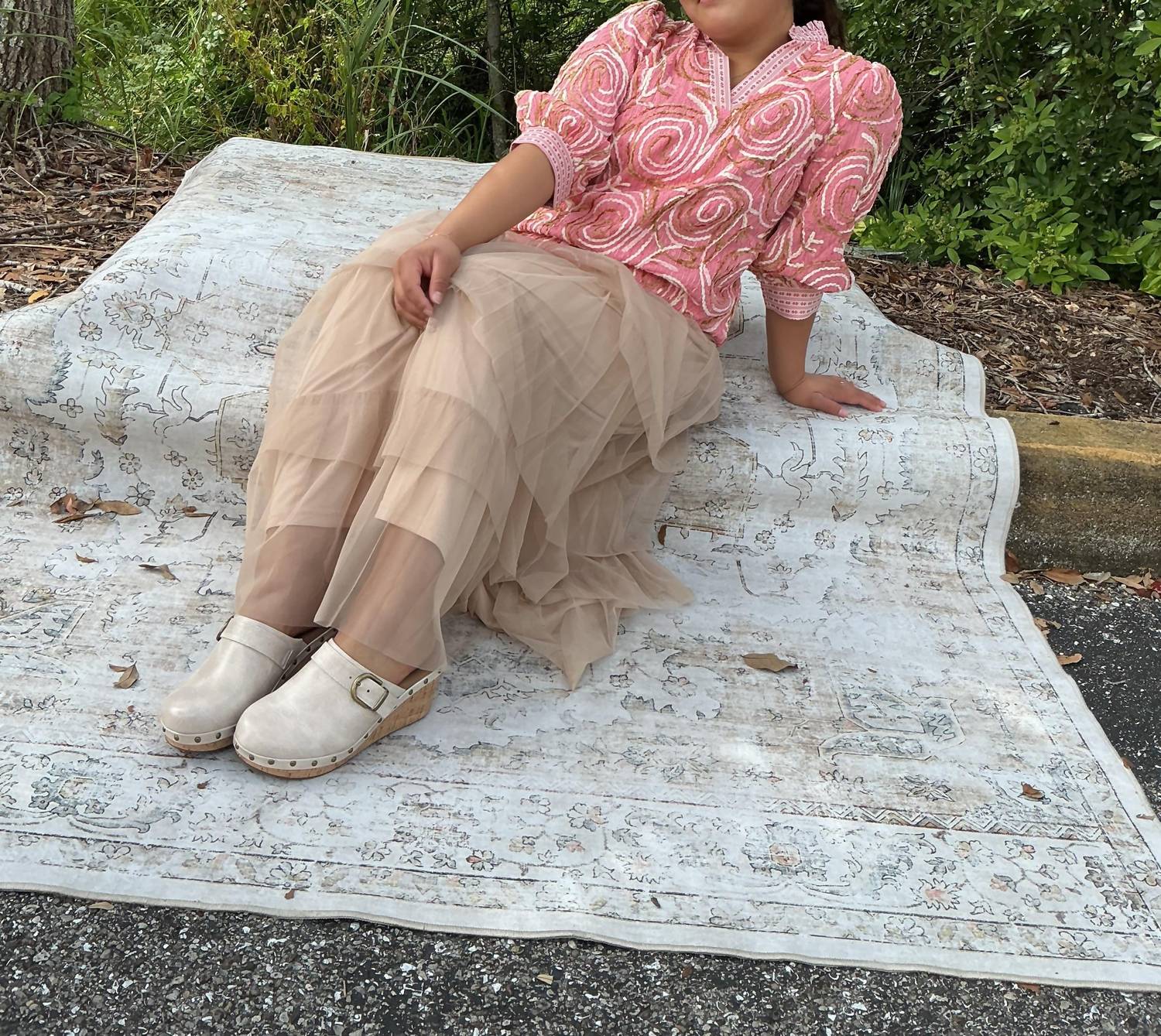 Listicle - Women's Cinched & Tiered High Waist Tulle Maxi Skirt