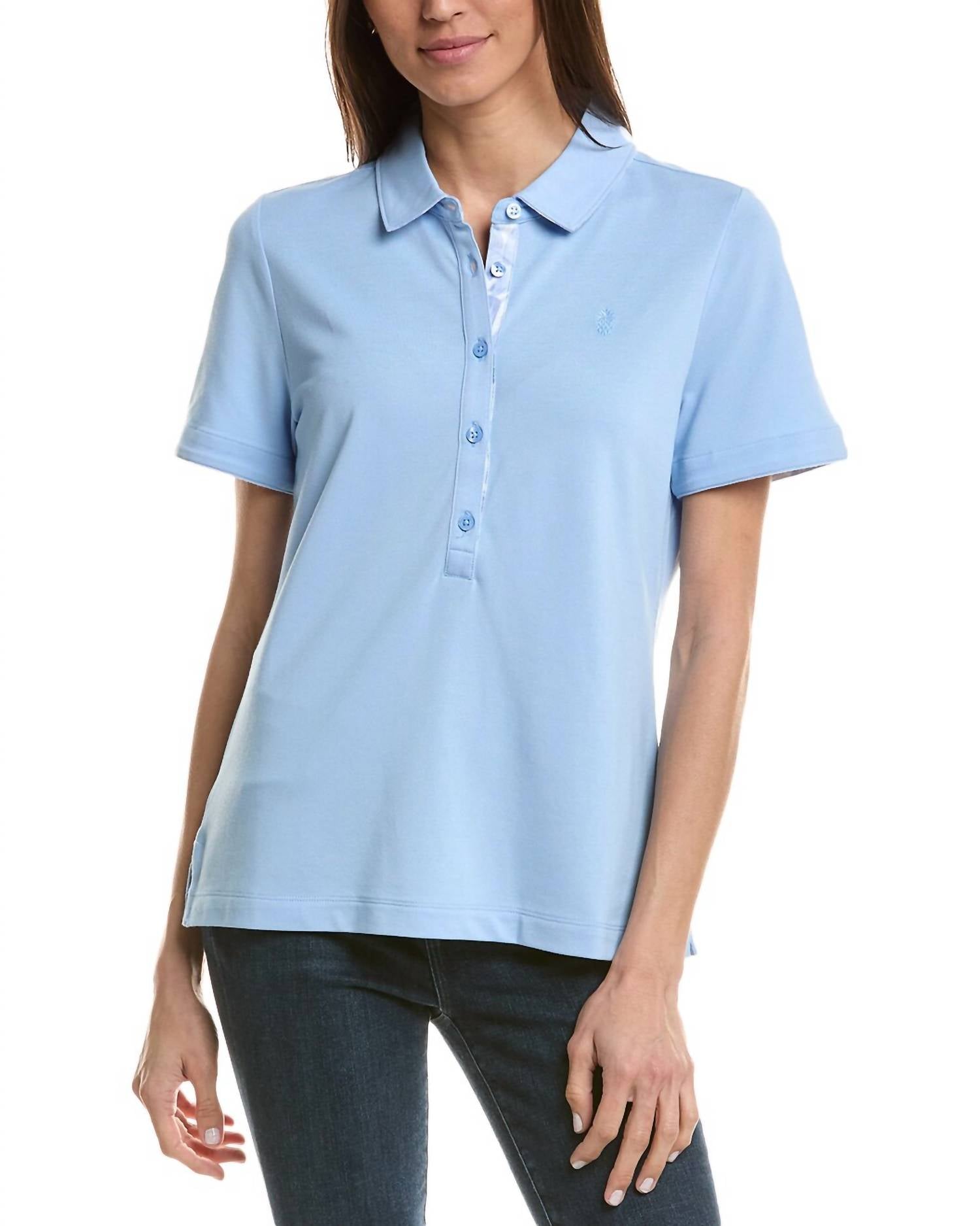TOMMY BAHAMA PARADISE PIQUE POLO in light sky - women's shirt