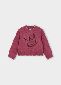 Mayoral - Girls Sequin Crown Sweater