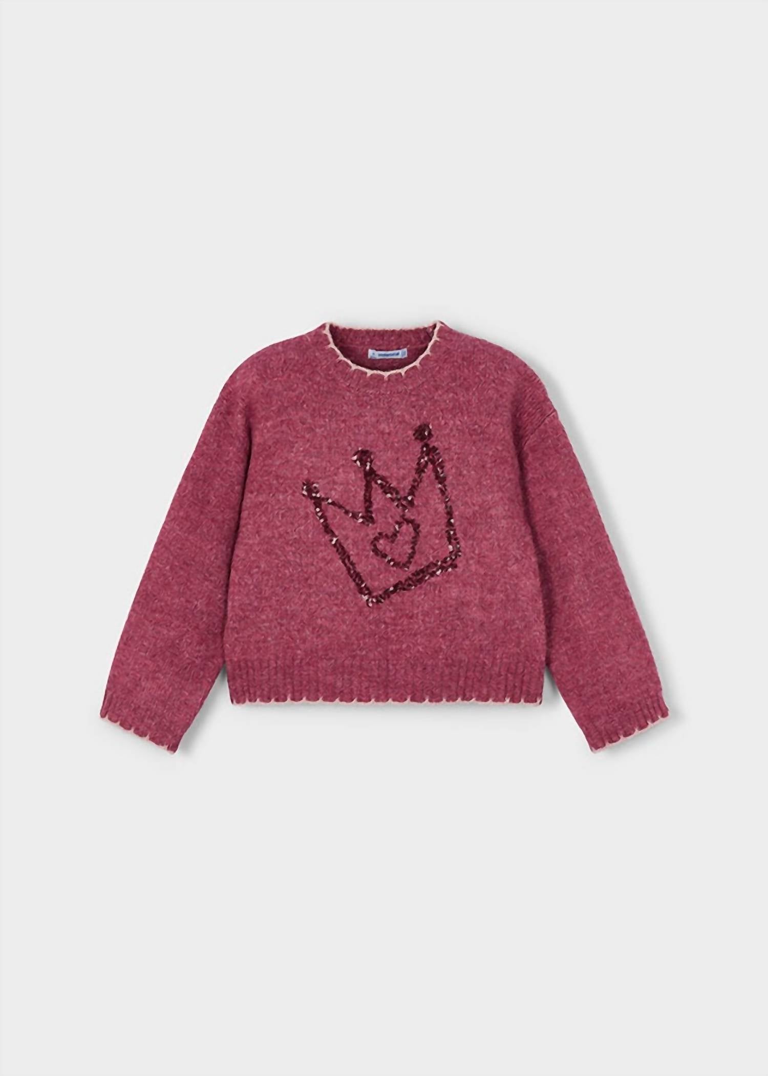 Mayoral - Girls Sequin Crown Sweater
