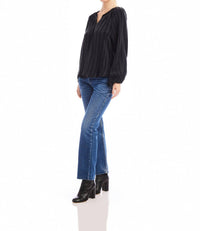 Fifteen Twenty Joplin Peasant Blouse in black - women's blouse - detail view