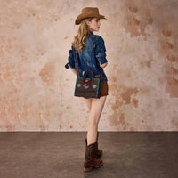 Wrangler AZTEC CROSSBODY WITH SCARF HANDLE TOTE in coffee - women's bag - alternate view