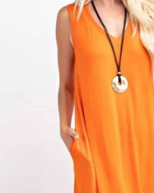 Reborn J - Sleeveless V-neck Maxi Dress With Side Pockets