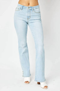 Judy Blue - Mid Rise Slit Hem Bootcut Jeans