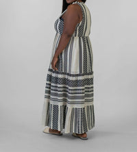 Just Bellina - Grecian V-neck Maxi Dress - Plus