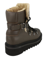 Salvatore Ferragamo Women's Elimo Leather Boots in green - women's shoe - alternate view