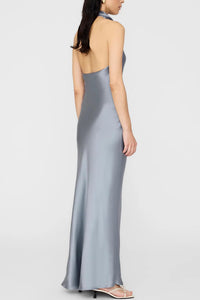 ANINE BING Eliana Dress in silver blue - women's dress - detail view